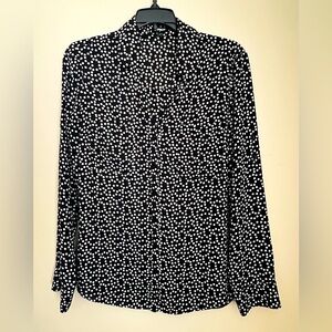 Black and Whitete Polka Dot Button Down Shirt